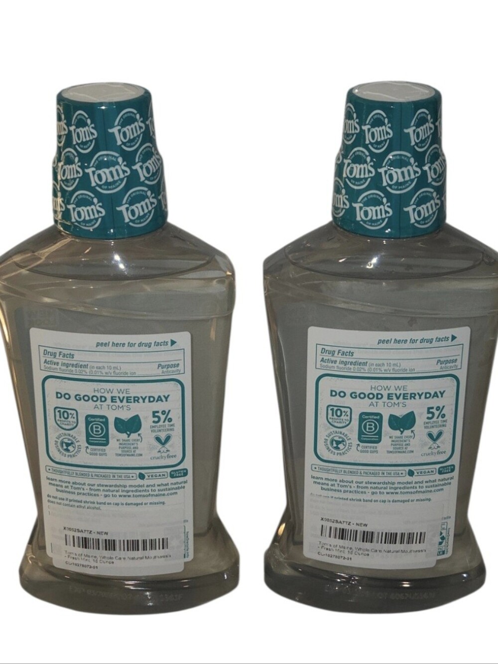 Tom's of Maine Whole Care Natural Anticavity Fluoride Mouthwash 2 Pack Sealed - Picture 2 of 3